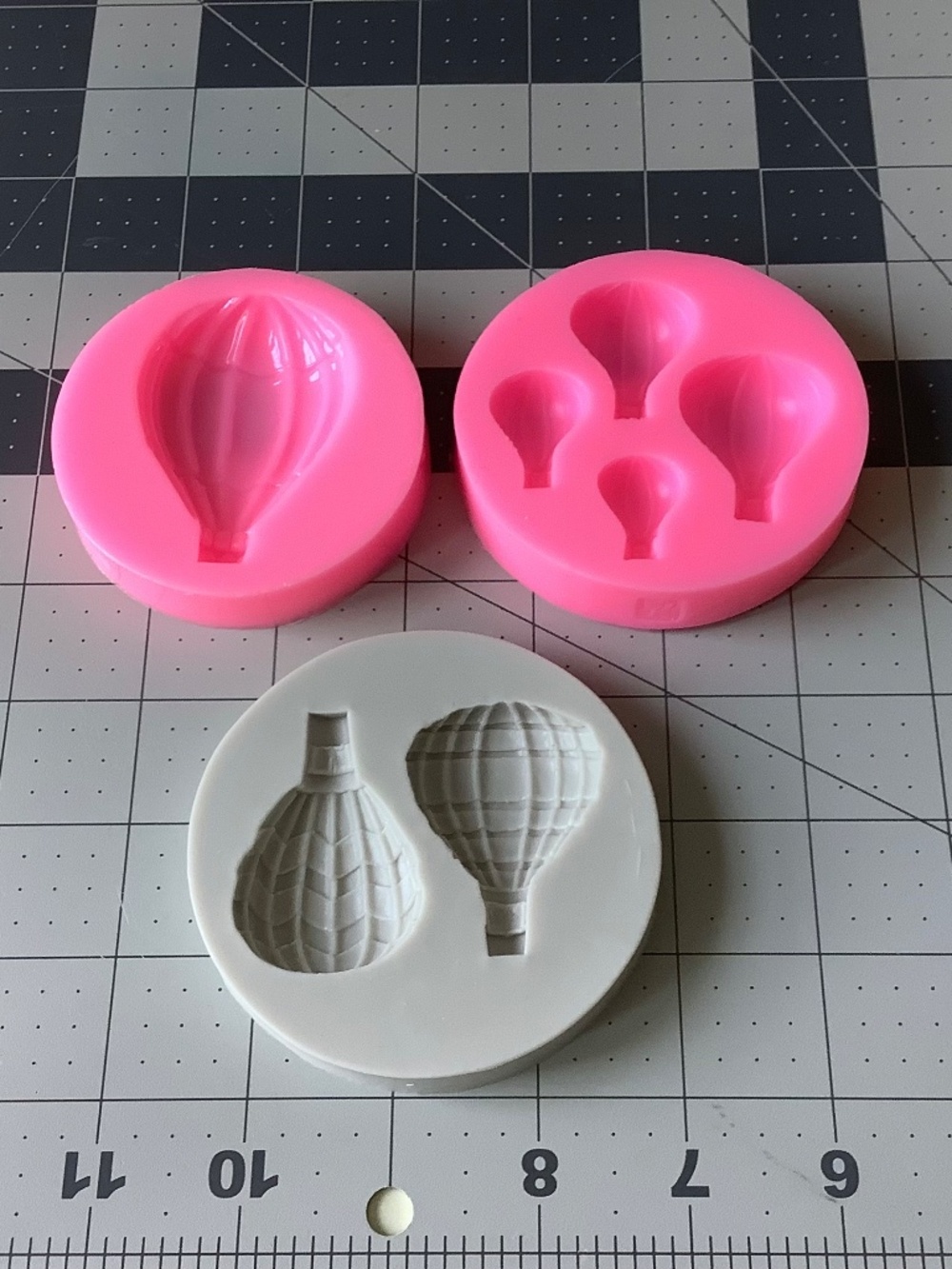 3 Silicone Hot Air Balloon Fondant Molds Cake Decorating Resin Clay Candy